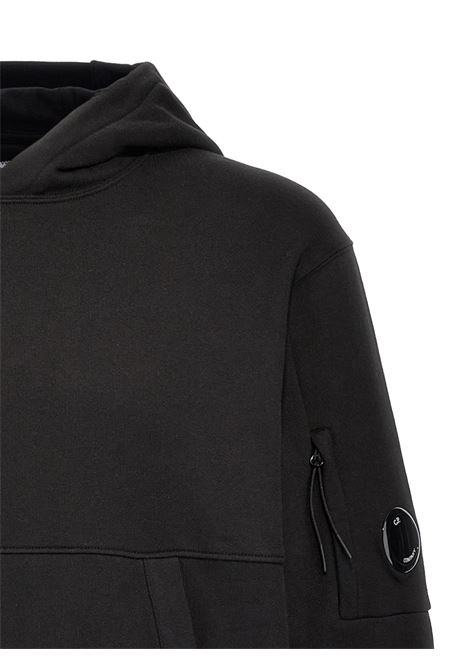 felpa hooded in diagonal raised fleece uomo nera C.P. COMPANY | RCCMSS714A-005086W999